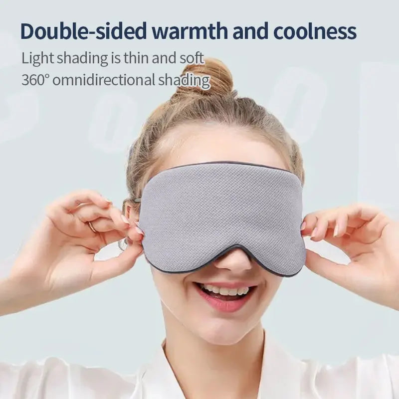 Korean Style Dual-Use Ice Silk Sleeping Eye Mask - Adjustable, Breathable, and Light-Blocking for Travel