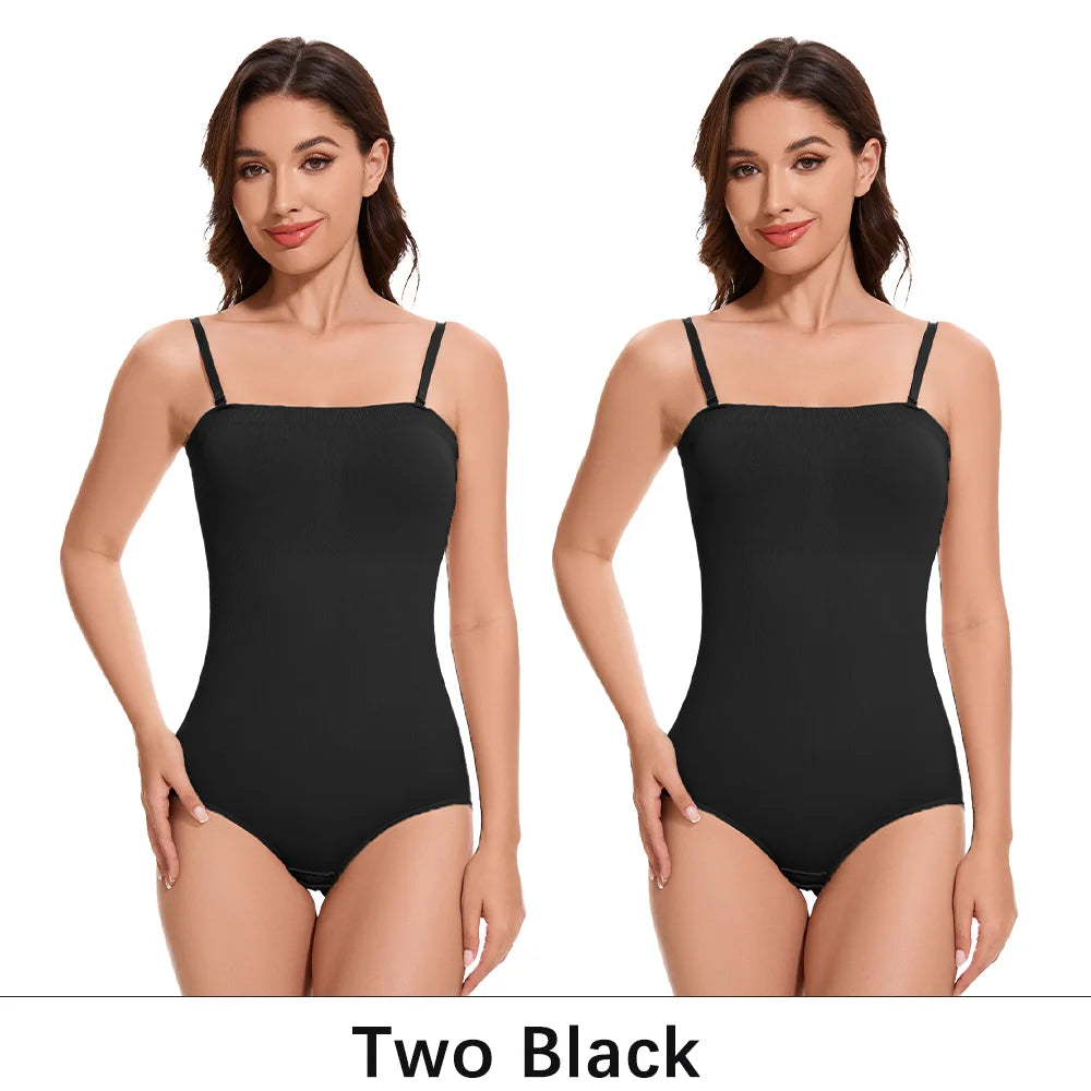 Detachable Shoulder Strap Bodysuit Compression Bodysuits Open Crotch Shapewear Slimming Body Shaper Smooth Out Bodysuit Panties