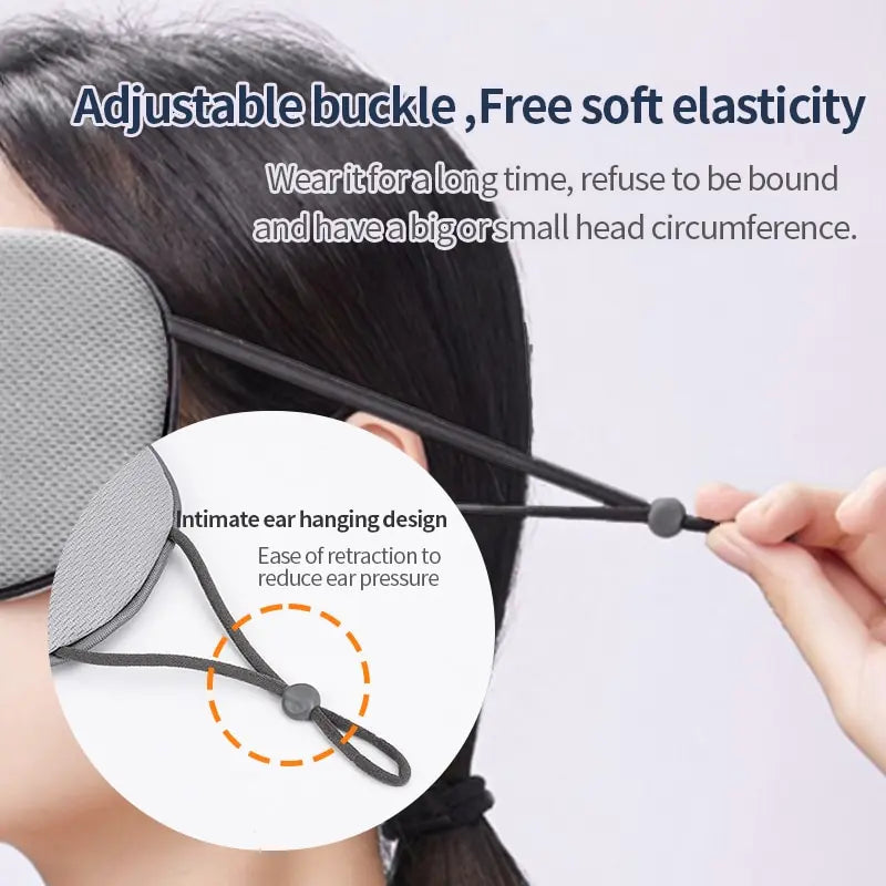 Korean Style Dual-Use Ice Silk Sleeping Eye Mask - Adjustable, Breathable, and Light-Blocking for Travel