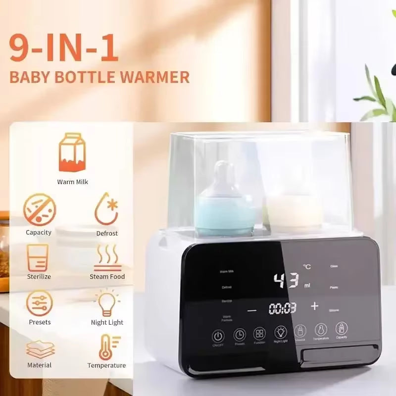 Newborn Baby Feeding Bottle Warmer and Sterilizer with Timer and Precision Temperature Control